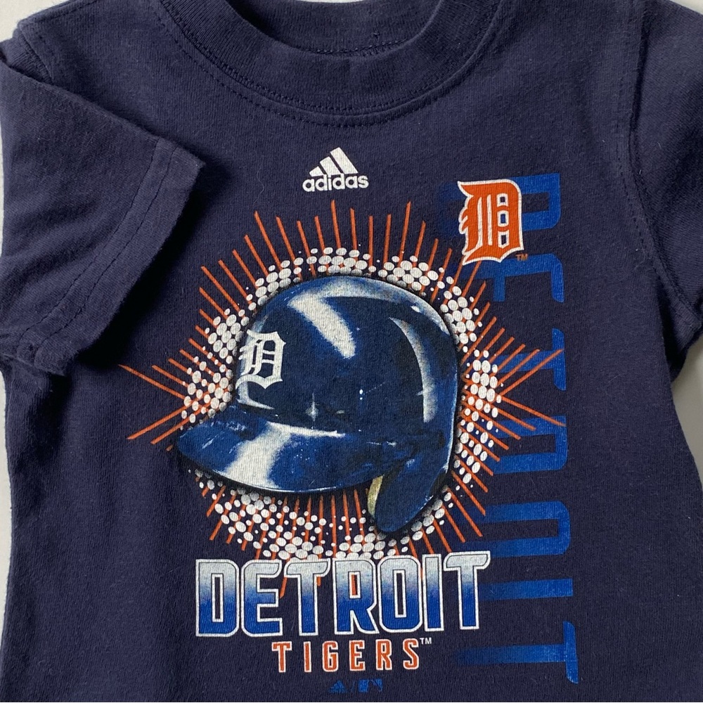 Adidas Detroit Tigers Shirt Size 3 6 Months Baby Baseball Navy Blue Cotton